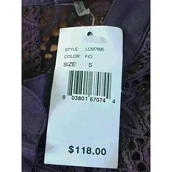 AG Women's Sleeveless Lace Camisole Blouse Purple Size S Casual Top - Picture 2 of 8